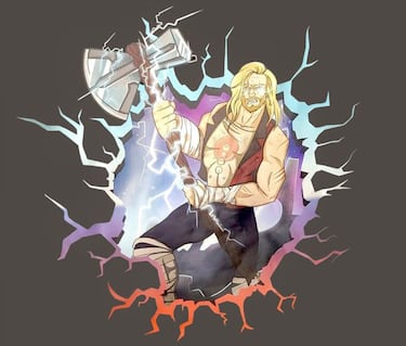 Nuevo vistazo a los looks de Thor y Star-Lord en Thor 4 junto a un nuevo arte de la película