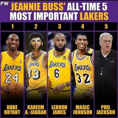 Who are the five most important Los Angeles Lakers legends, according to Jeannie Buss?