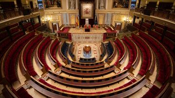 Vista del hemiciclo preparado para la jura de la Constitución la Princesa de Asturias, en el Congreso de los Diputados, a 27 de octubre de 2023, en Madrid (España). El Congreso ha montado el estrado del hemiciclo en el que la Princesa de Asturias, Leonor de Borbón, jura la Constitución el próximo 31 de octubre, justo el día en el que alcanzará la mayoría de edad. Según han avanzado a Europa Press fuentes parlamentarias, el aspecto del hemiciclo será similar al de los actos de jura de la Carta Magna del ahora jefe del Estado, que tuvo lugar el 30 de enero de 1986, también coincidiendo con su décimo octavo cumpleaños, y del de su proclamación como Felipe VI, el 19 de junio de 2014.
27 OCTUBRE 2023;MADRID;CONGRESO DE LOS DIPUTADOS;JURA CONSTITUCIÓN PRINCESA DE ASTURIAS
Eduardo Parra / Europa Press
27/10/2023