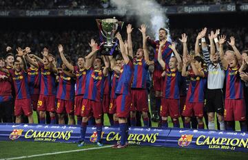 El 11 de mayo de 2011, en el Ciudad de Valencia, el Barcelona ganó al Levante y Villa consiguió su primer título de Liga. Con el club blaugrana consiguió otra liga en la temporada 2012/13.
