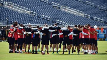 Costa Rica en el entrenamiento previo.