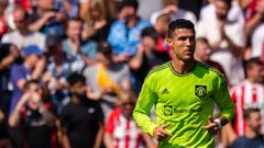 SOUTHAMPTON, ENGLAND - AUGUST 27: Cristiano Ronaldo of Manchester United in action during the Premier League match between Southampton FC and Manchester United at Friends Provident St. Mary's Stadium on August 27, 2022 in Southampton, England. (Photo by Ash Donelon/Manchester United via Getty Images)