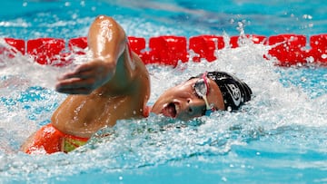 Swimming - FINA World Championships - Duna Arena, Budapest, Hungary - June 23, 2022  Spain's Angela Martinez Guillen in action during the women's 800m freestyle, heat 2 REUTERS/Bernadett Szabo