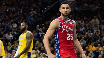 Ben Simmons en un encuentro frente a Los Angeles Lakers