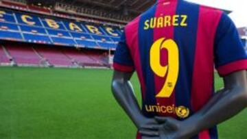 su&aacute;rez, el n&uacute;mero 9 del Barcelona