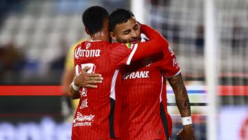 Alexis Vega celebrates his goal 0-1 of Toluca during the 8th round match between Pachuca and Toluca as part of the Liga BBVA MX, Torneo Apertura 2024 at Hidalgo Stadium on September 17, 2024 in Pachuca, Hidalgo, Mexico.