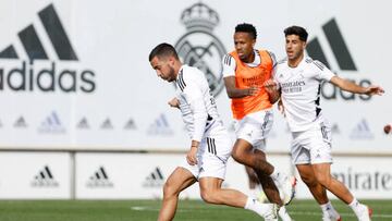 MADRID, SPAIN - OCTOBER 18: Eden Hazard, player of Real Madrid, is training with his teammates at Valdebebas training ground on October 18, 2022 in Madrid, Spain. (Photo by Antonio Villalba/Real Madrid via Getty Images)