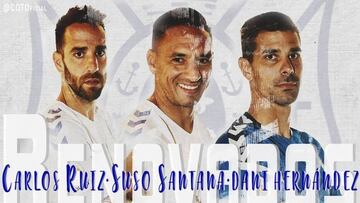 Suso, Carlos Ruiz y Dani Hernández, renovados