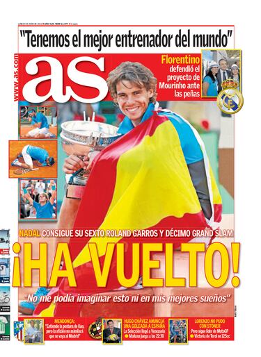 Rafa Nadal a través de las portadas de As