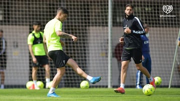 Vel&aacute;zquez y Martos, en un entrenamiento.