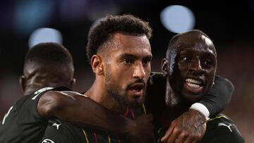 Fulgini celebra su gol ante el Sevilla.