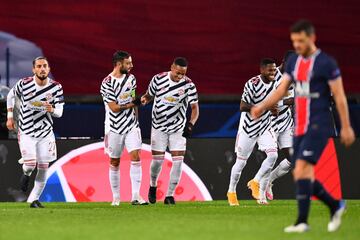 Bruno Fernandes celebró el primer tanto que marcó de penalti.