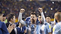 Messi celebr&oacute; la clasificaci&oacute;n de Argentina para el Mundial.