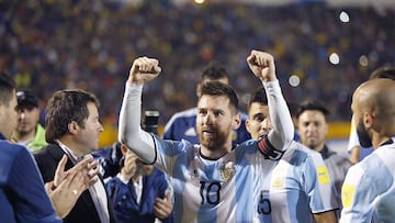 Messi celebr&oacute; la clasificaci&oacute;n de Argentina para el Mundial.