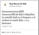 Lapsus del Murcia en Twitter: llamó "gilipollas" a su jugador
