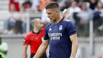 Luka Jovic, delantero del Real Madrid, en el amistoso que el equipo blanco disputó contra el Milan en Klagenfurt (Austria).