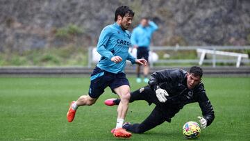 Silva se ejercita en Zubieta