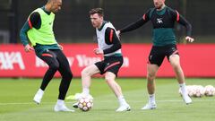 Liverpool midfielder Fabinho returned to training on Wednesday, as he recovers from a muscle strain sustained against Aston Villa a fortnight ago.