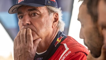 Carlos Sainz después de la segunda etapa con Ford en el Rally de Marruecos.