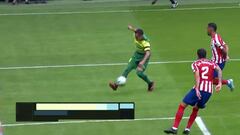 La precisa asistencia de Orellana ante el Atlético de Madrid