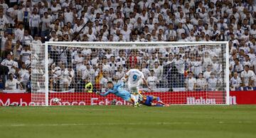 Benzema falló una clara ocasión de gol.