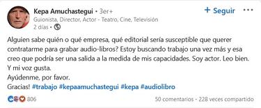 Actor de Betty la Fea pide ayuda en redes sociales para conseguir trabajo