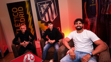 Miranda, Tiago y Diego Costa, en la Casa Atleti.