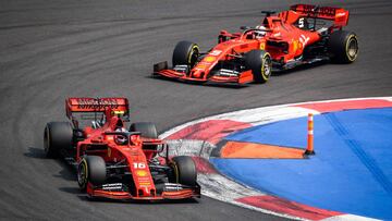 16 LECLERC Charles (mco), Scuderia Ferrari SF90, 05 VETTEL Sebastian (ger), Scuderia Ferrari SF90, action during the 2019 Formula One World Championship, Mexico Grand Prix from october 24 to 27 in Mexico - Photo Antonin Vincent / DPPI
 
 
 27/10/2019 ONLY FOR USE IN SPAIN