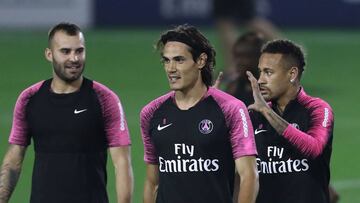 Jesé, con Cavani y Neymar.