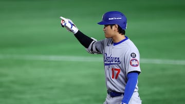 Baseball - Major League Baseball - Chicago Cubs v Los Angeles Dodgers - Tokyo Dome, Tokyo, Japan - March 18, 2025 Los Angeles Dodgers' Shohei Ohtani reacts REUTERS/Kim Kyung-Hoon