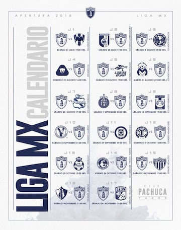 Checa el calendario de tu equipo para el Apertura 2018 de Liga MX