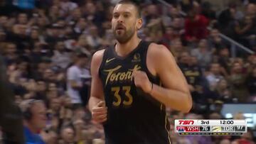 Un partidazo de Gasol lleva a los Raptors a la victoria: 20+6+5