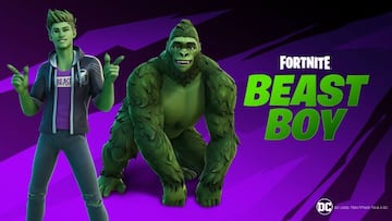 Artwork oficial del skin Beast Boy de Teen Titans en Fortnite