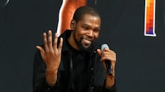 Phoenix Suns Forward Kevin Durant is introduced to the media at Footprint Center.