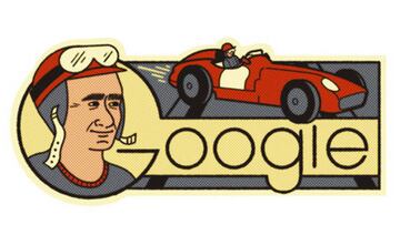 Doodle de Fangio en Google Argentina.