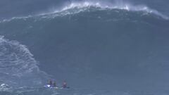Así rompieron las primeras olas gigantes de la semana en Nazaré