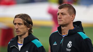 Luka Modric y Toni Kroos, en la final de la Champions de París (2022).