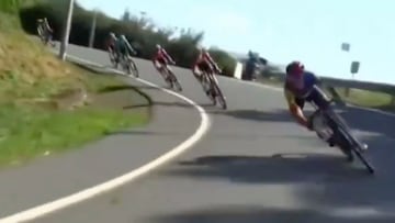 La espeluznante caída de Juanpe López en Getxo