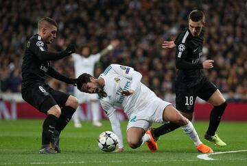 Marco Verratti, Giovani Lo Celso e Isco.          