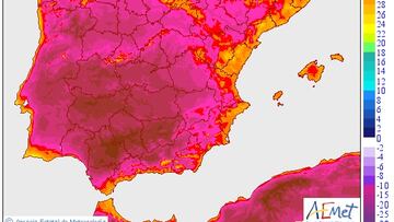 Temperaturas máximas de este martes.