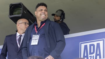 Ronaldo, en el palco del estadio del Alcorcón.
