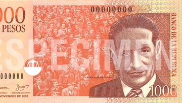 Billete de mil pesos colombianos