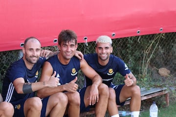 De izquierda a derecha Santamaría, Gorostidi y Andyu Escudero.