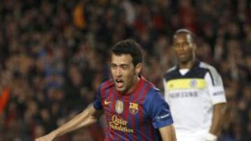 Busquets, en un partido contra el Chelsea.