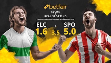Elche vs. Real Sporting: horario, TV, estadísticas, clasificación y pronósticos