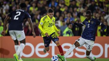 Daniel Luna durante el partido entre Colombia y Ecuador en el hexagonal final del Sudamericano Sub 20.