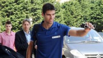 Yoann Gourcuff, durante la concetraci&oacute;n de la Selecci&oacute;n francesa.