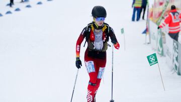 Ana Alonso durante la disputa la Copa del Mundo Val Martello en la prueba de Relevo Mixto.