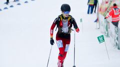 Ana Alonso durante la disputa la Copa del Mundo Val Martello en la prueba de Relevo Mixto.