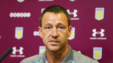 BIRMINGHAM, ENGLAND - JULY 03: Aston Villa&#039;s new signing John Terry during the press conference at Villa Park on July 3, 2017 in Birmingham, England. 